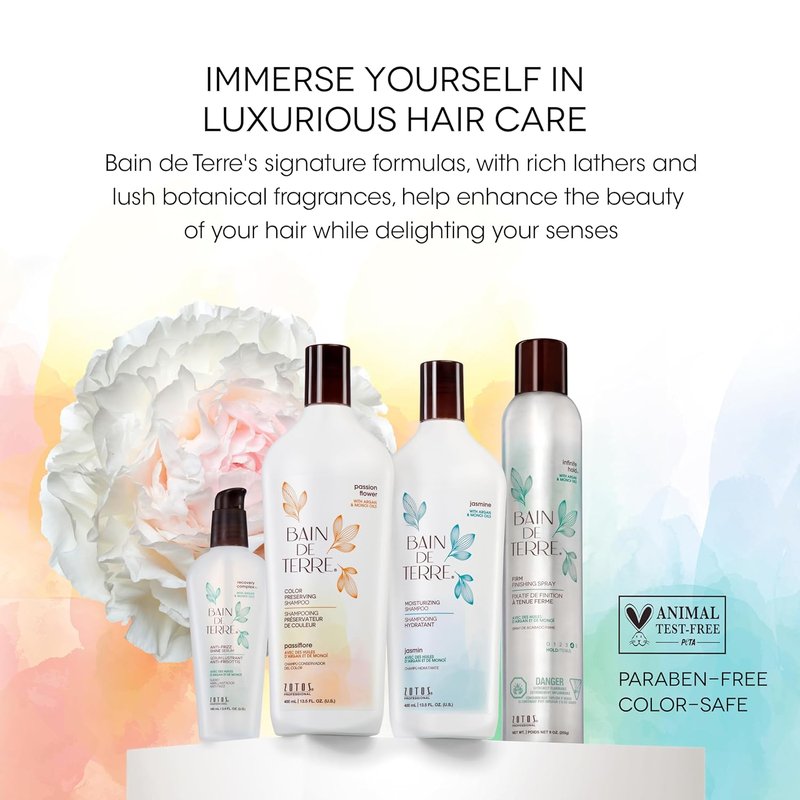 Bain de Terre Green Meadow Shampoo - Gentle Cleansing for Soft, Silky Hair | Paraben-Free, Color-Safe