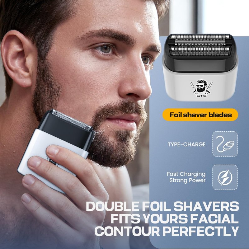 GTS PRO Hair Clippers for Men Professional Cordless Haircut Kit with Beard Trimmer Set, with IPX7 Electric Shavers, LED Display Rechargeable Barber Clippers for Home Use Gifts White