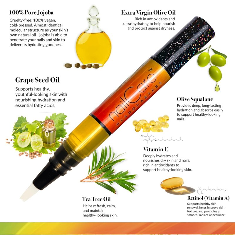 Simply Pure Cuticle Oil Pen - Nail Strengthener & Growth Serum with Jojoba | Bali Mango Fragrance