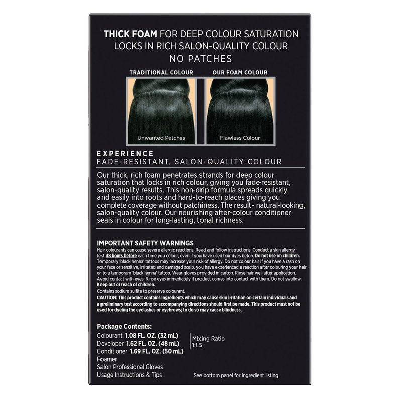 John Frieda Precision Foam Colour - Blue Black 2A Hair Color Kit | Full Coverage & Anti-Fade Gray Coverage