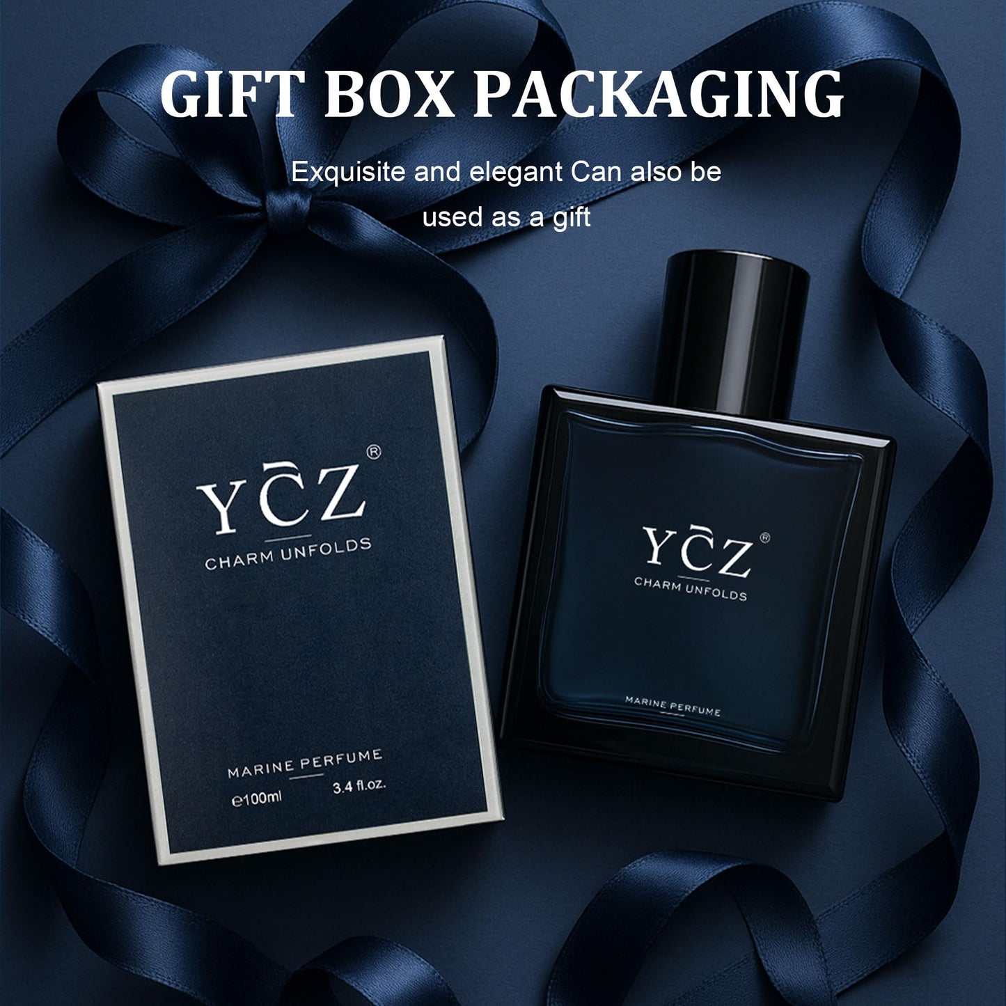 Ycz Charm Unfolds Marine Perfume for Men, 3.4 oz. Long Lasting Eau De Parfum Cologne For Men, Oriental Woody Fragrance - Ideal Special Occasions, Making it the Ideal gentlemen’s Gift