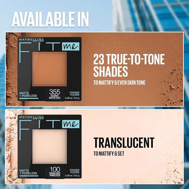 Maybelline Fit Me Matte + Poreless Face Powder - Natural Tan, 1 Count | Flawless Finish & Oil Control