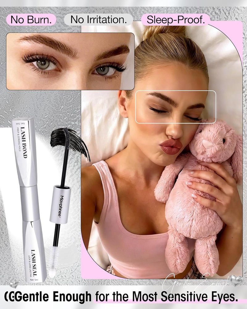 Mavphnee Lash Bond and Seal - The Ultimate 72H+ Waterproof Lash Glue for DIY Cluster Eyelash Extensions at Home, Strong, Sleep-Proof Hold for Professional Results