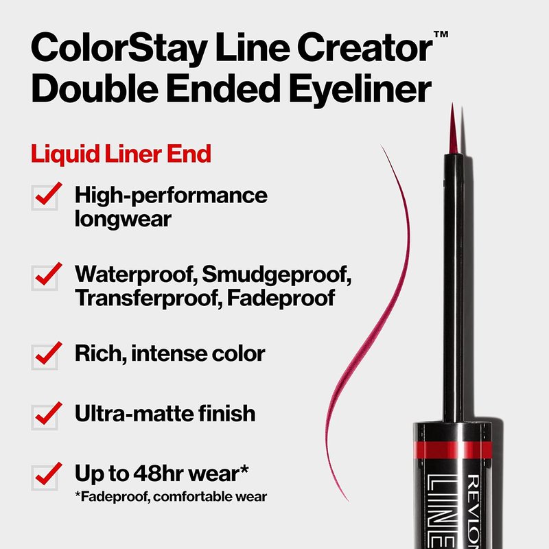 REVLON Liquid Eyeliner & Smoky Kohl Pencil - Waterproof ColorStay Eye Makeup, 0.004 oz | 153 She's On Fire
