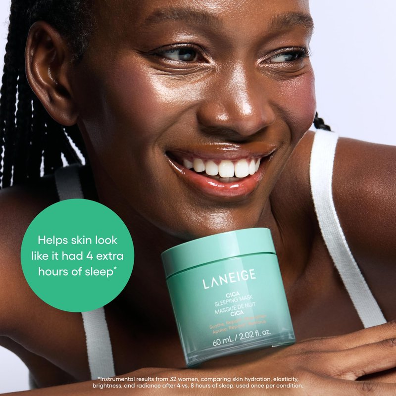 LANEIGE Cica Sleeping Mask: Korean Sensitive Skin Overnight Hydrating Balm Cream Face Mask with Centella Asiatica for Soothing Nourishment & Barrier Repair | Korean Skin Care