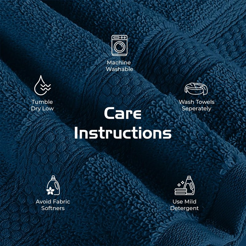 RIVERSIDE 12-Pack Premium 100% Cotton Blue Opal Face Towels for Bathroom [12x12] - Reusable Luxury Face Wash Cloths for Showering - 550 GSM Super Soft & Absorbent Washcloths for Body, Spa & Gym