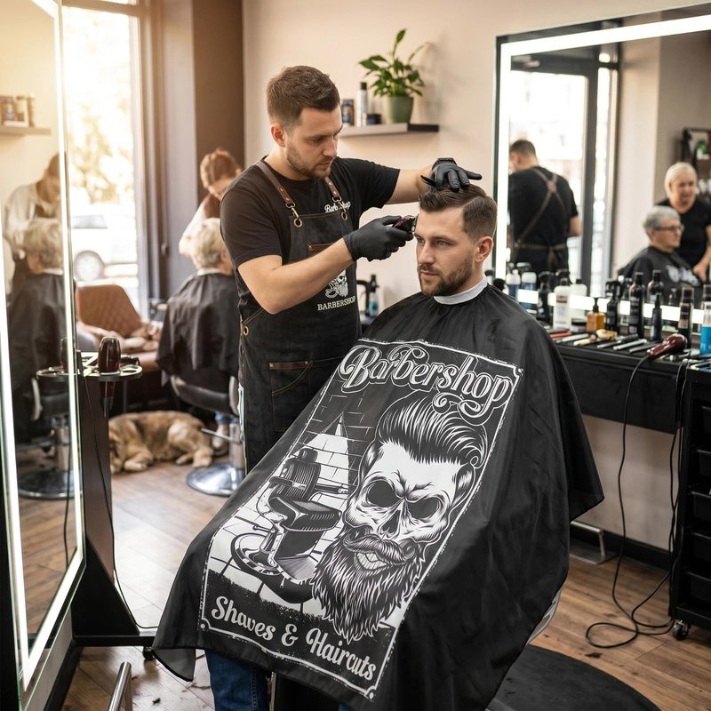 Barber Cape, Professional Hair Cutting Cape, Haircut Capes For Adults, Oilproof Anti-static Cutting Hair Beard Hairdressing Salon Cape, No Sticking to Hair, Easy to Clean