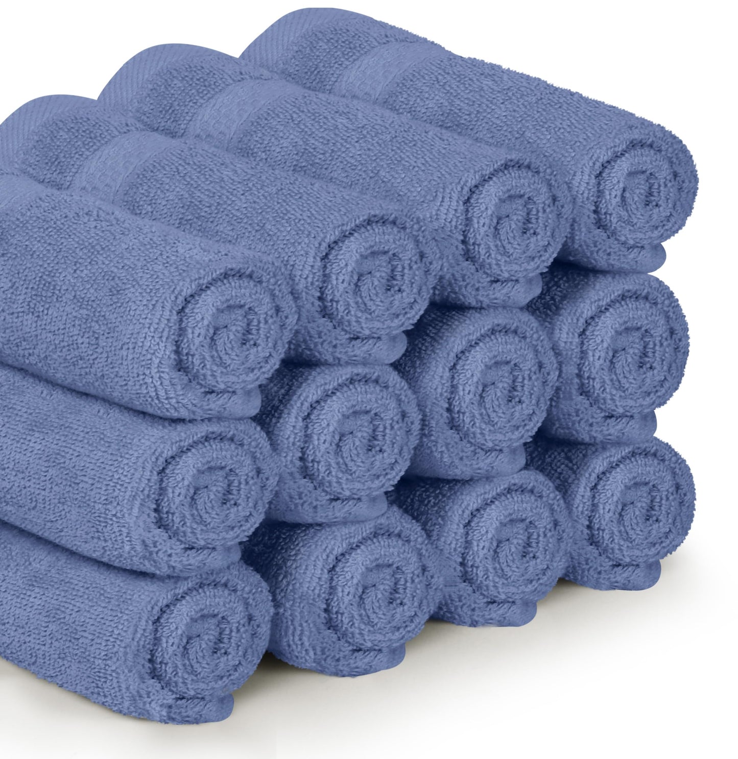 Utopia Towels 12 Pack Premium Wash Cloths Set, 12 by 12 Inches, 100% Cotton Ring Spun, Highly Absorbent and Soft Feel Essential Washcloths for Bathroom, Spa, Gym, and Face, Electric Blue