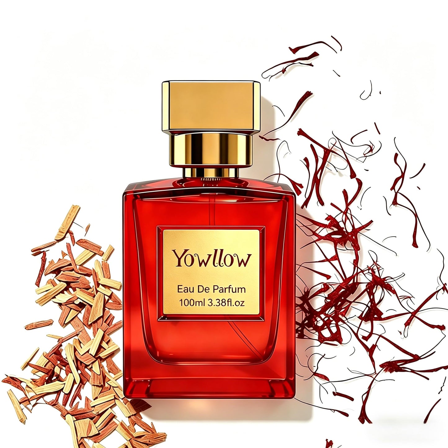 Yowllow Ambery Saffron Eau de Parfum Inspired by B.accarat R.ouge 540 Long Lasting Essential Womens Fragrance Spray Vegan & Cruelty-Free 3.4 Fl Oz/100ML