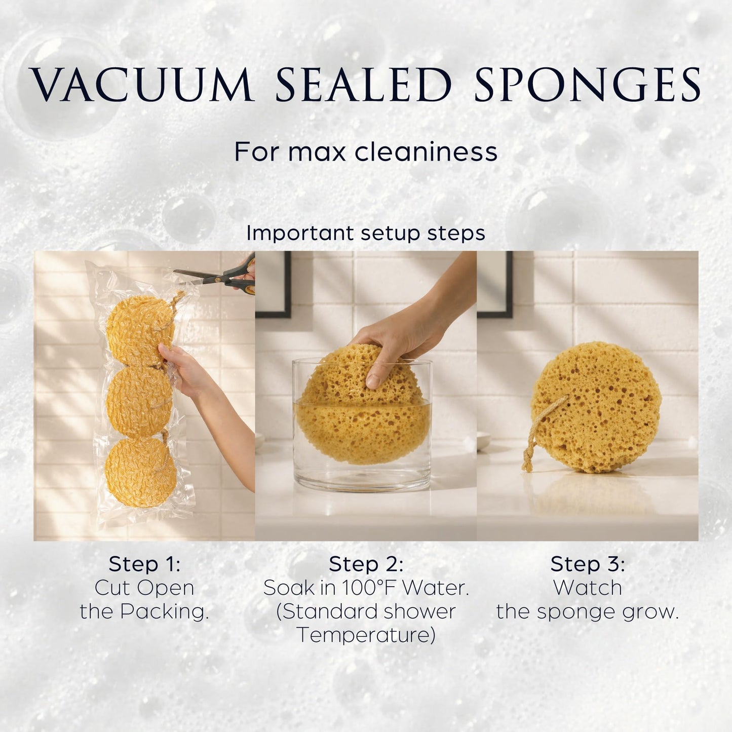 Spongentle Loofah Sponge for Shower and Bathing, Bath Sponge with Dual Texture, Shower Pouf for Gentle and Deep Exfoliation, Large Size Body Scrubber for Men & Women, PU Foam, 37% More Lather, 3 Pack