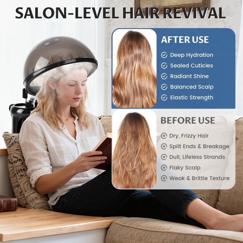Hair Steamer, Hair and Face Steamer with Extendable Arm, Portable Tabletop Steamer, Ideal for Home Personal Care and Beauty Salon
