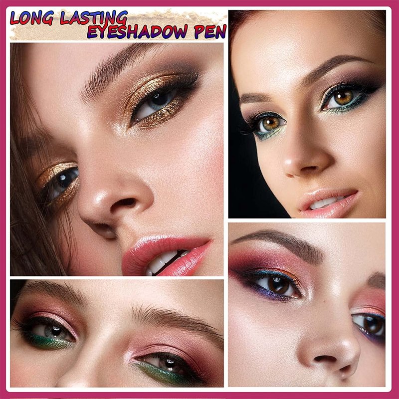 May Foltran Sand Shimmer #02 Cream Eyeshadow Pencil, Nude Pink Sparkle, Hypoallergenic Waterproof Long Lasting Eye Shadow Stick, Multi-Dimensional High Pigment Eye Highlighter Pen