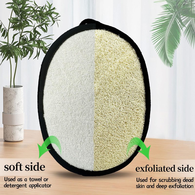 Natural Loofah Sponge (2 Pack),Large 7"x5.1"Shower Loofah Sponge Exfoliating Body Scrubber for Women and Men,Natural Materials are Easily Biodegradable and Bath Exfoliation Doesn't Hurt The Skin