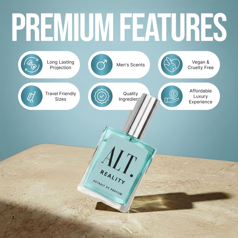 ALT. FRAGRANCES Reality – Inspired by Imagination Perfume for Men, Extrait de Parfum, Long Lasting Citrus Ginger Fragrance, Fresh Spicy Scent, Travel Size Luxury Men's Fragrances, 60ml