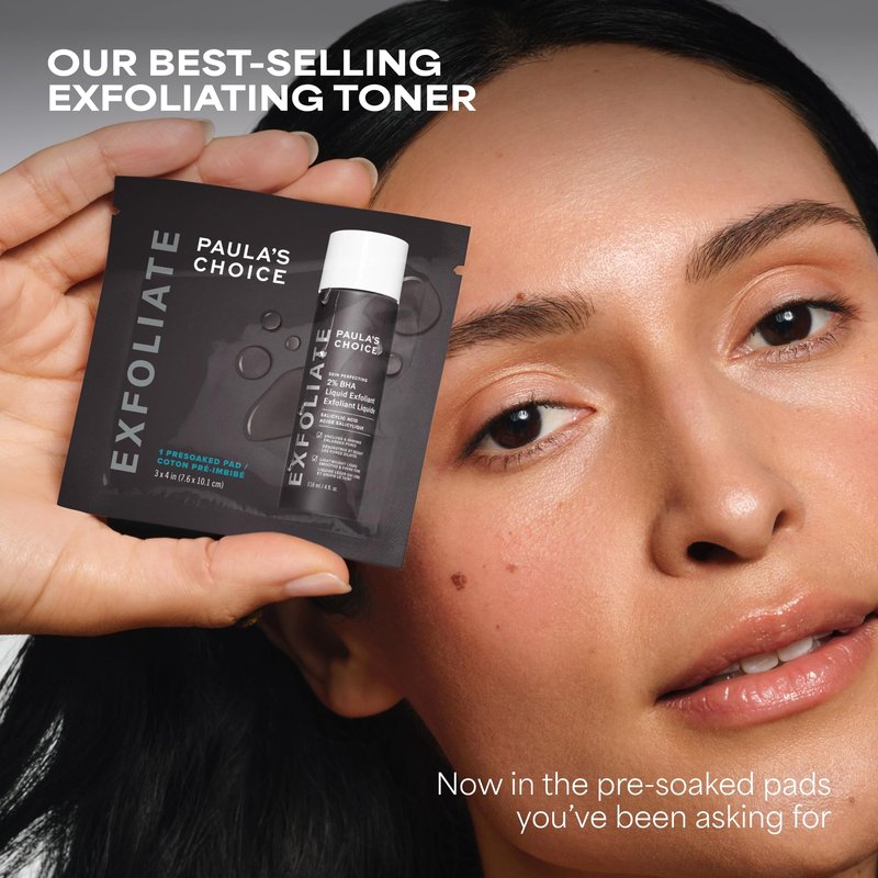 Paula's Choice SKIN PERFECTING 2% BHA Salicylic Acid Exfoliating Pads - Facial Exfoliant Pads for Blackheads, Enlarged Pores, Wrinkles & Fine Lines, 10 ct