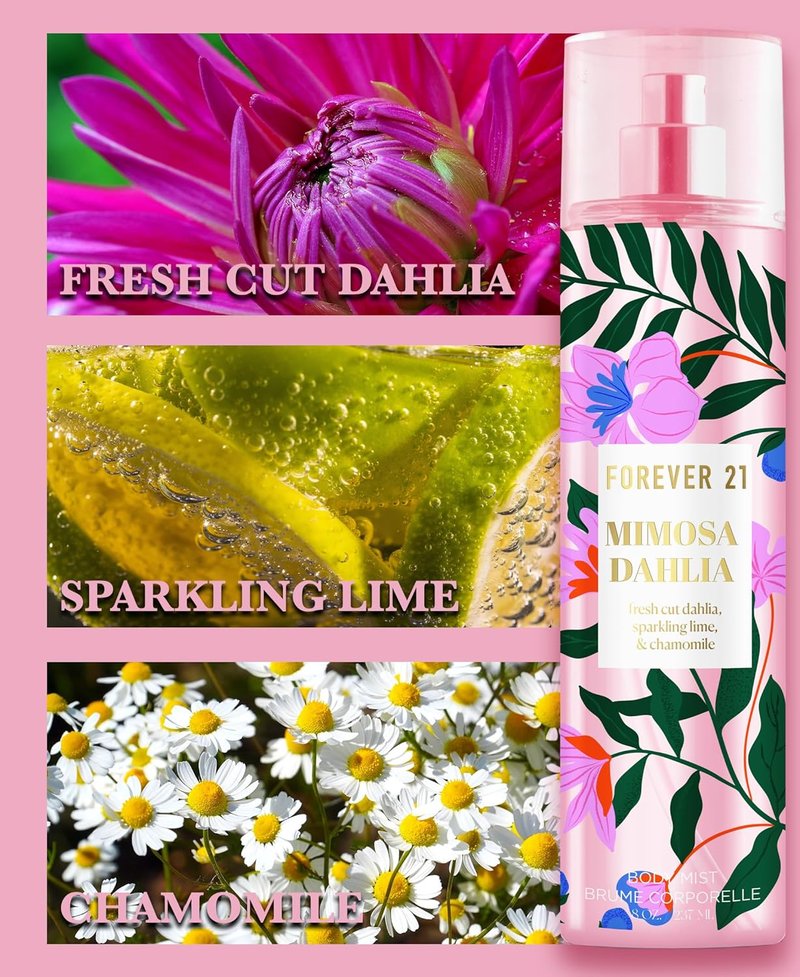 Forever 21 Mimosa Dahlia Body Spray - Refreshing Fragrance, 8 Fl. Oz.