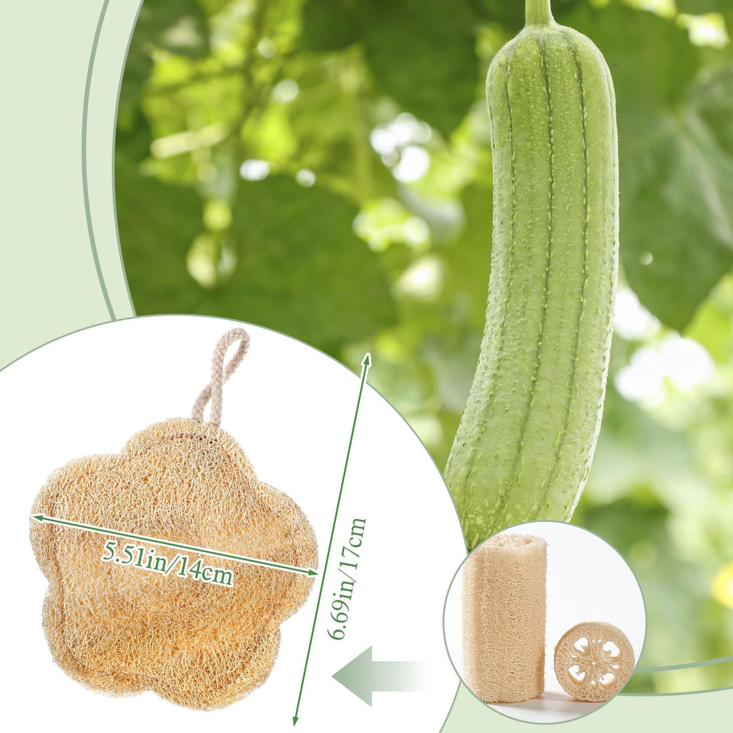 Shimmeroo 2PCS Travel Loofah Mini Natural Bath Body Scrubber, Sunflower Exfoliating Loofah Washcloth Sponge for Women Men Deep Cleansing Face Back Shower, Travel-Friendly Bath