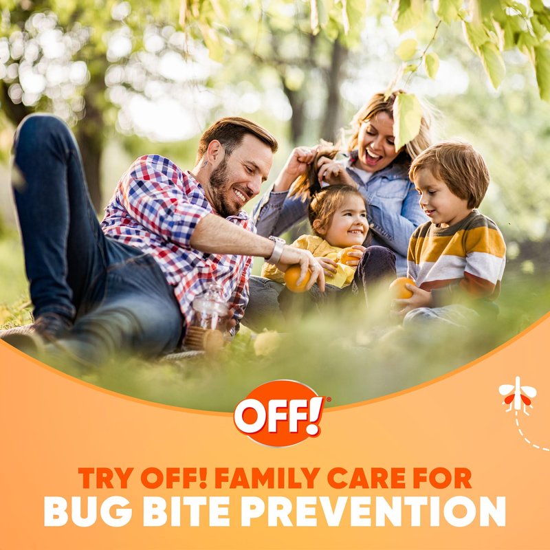 OFF! Family Care Mosquito & Tick Repellent Spritz, Bug Spray Containing 7% DEET, Unscented with Aloe Vera, 9 Oz