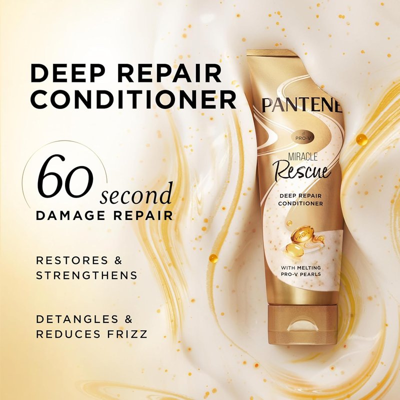 Pantene Miracle Rescue Deep Conditioner - Intense Moisture for Dry, Damaged Hair | 8 Oz
