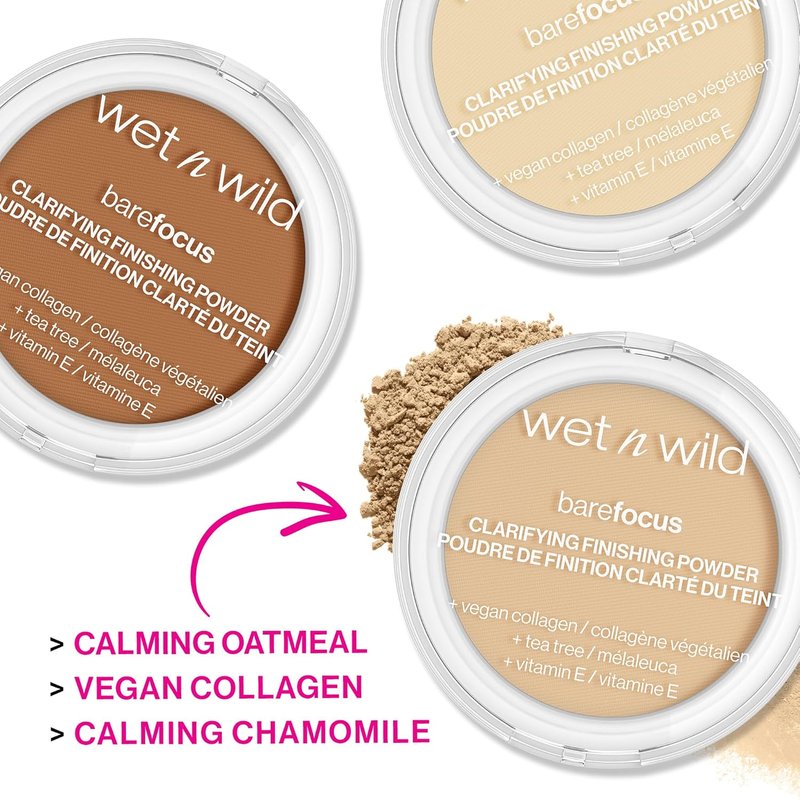 Bare Focus Clarifying Finishing Powder - Matte Pressed Setting Powder | Medium-Tan Shade