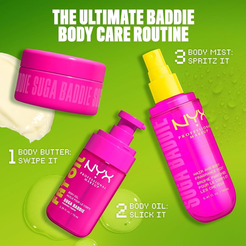NYX PROFESSIONAL MAKEUP Fat Oil Body Oil - Vanilla Scented Moisturizer for 24HR Hydration & Glow