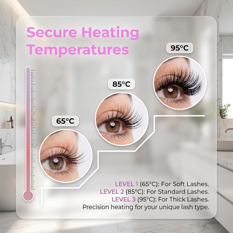 Heated Eyelash Curler - Fast Heating 10s | 3 Temp Settings, USB-C Rechargeable, Anti-Burn Travel Tool