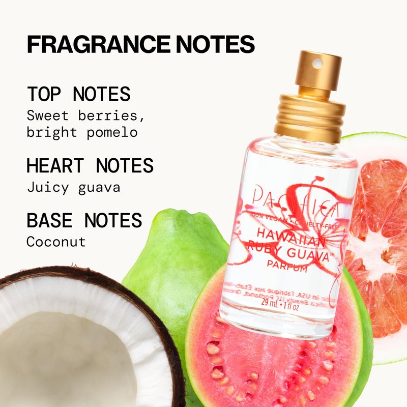 Pacifica Hawaiian Ruby Guava Hair Perfume & Body Fragrance Spray Mist - Body Mist Fragrance w/Grapefruit, Patchouli, Sugar Notes & Geranium Clean Beauty Alcohol-Free, Vegan & Cruelty-Free, 6 oz