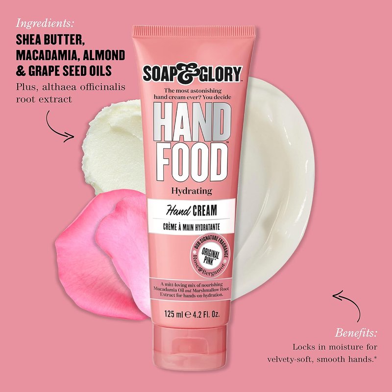 Hand Cream - Hydrating Almond Oil & Shea Butter Moisturizer | Rose & Bergamot Scent, 125 ml