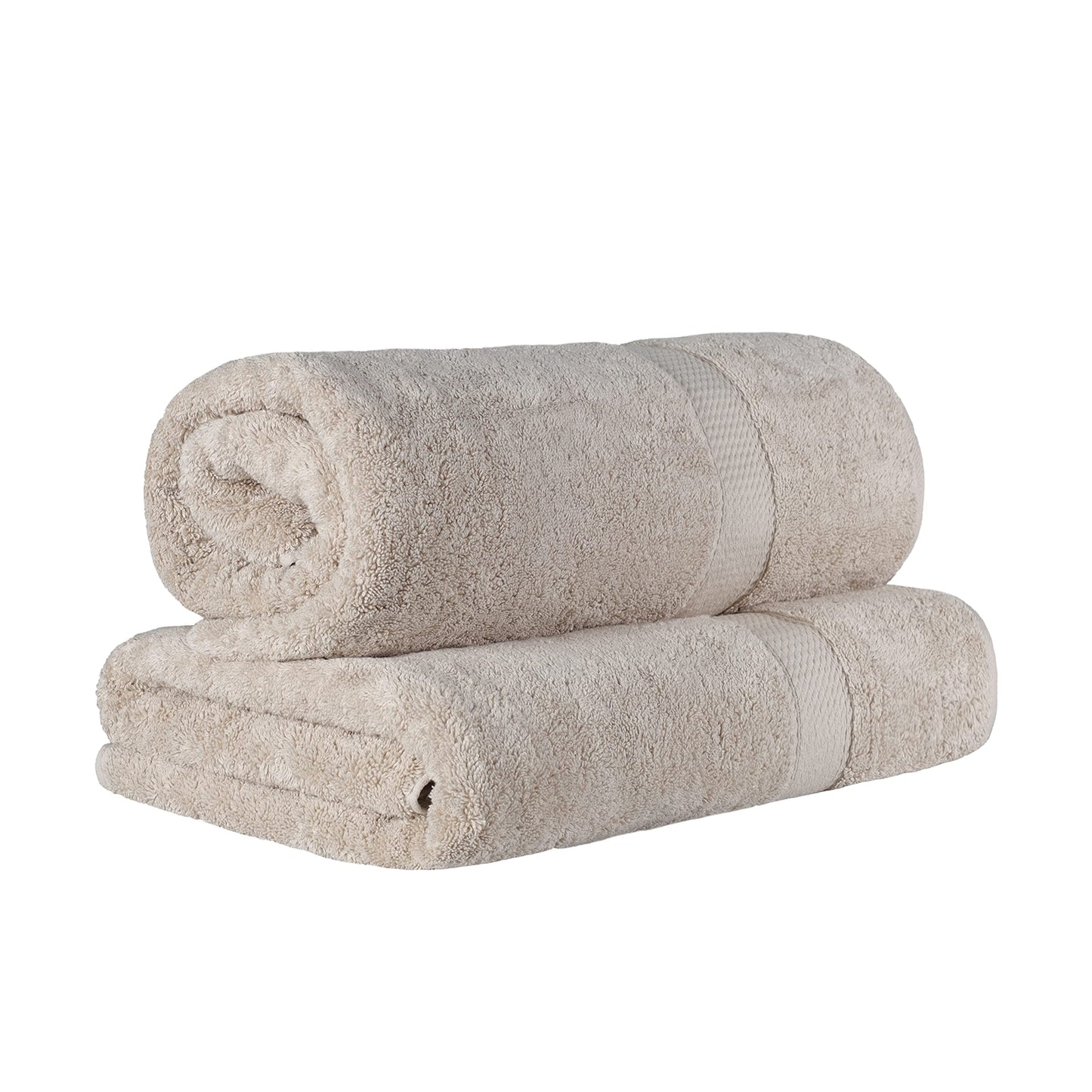 SUPERIOR Egyptian Cotton Pile Heavyweight Bath Sheet, 2 Piece Set, Stone
