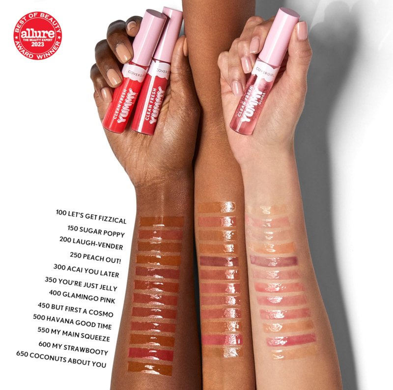 COVERGIRL Clean Fresh Yummy Lip Gloss, Sheer, Natural Scents, Vegan Formula - 200 Laugh-Vender, 0.33 fl oz