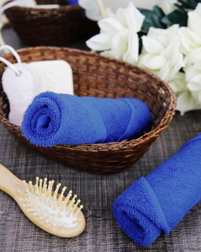 13x13 | Premium Washcloth Set | Absorbent, Ring Spun, Washcloths, Hand Towels for Bathroom, 100% Cotton, Face Towels, fingertip Towels, Soft, for Daily Use (Pack of 4) (Royal Blue, 13x13)