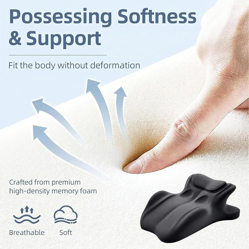 Ergonomic Memory Foam Wedge Pillow - Back & Prone Support Cushion | 27° Angle for Optimal Comfort (Black)