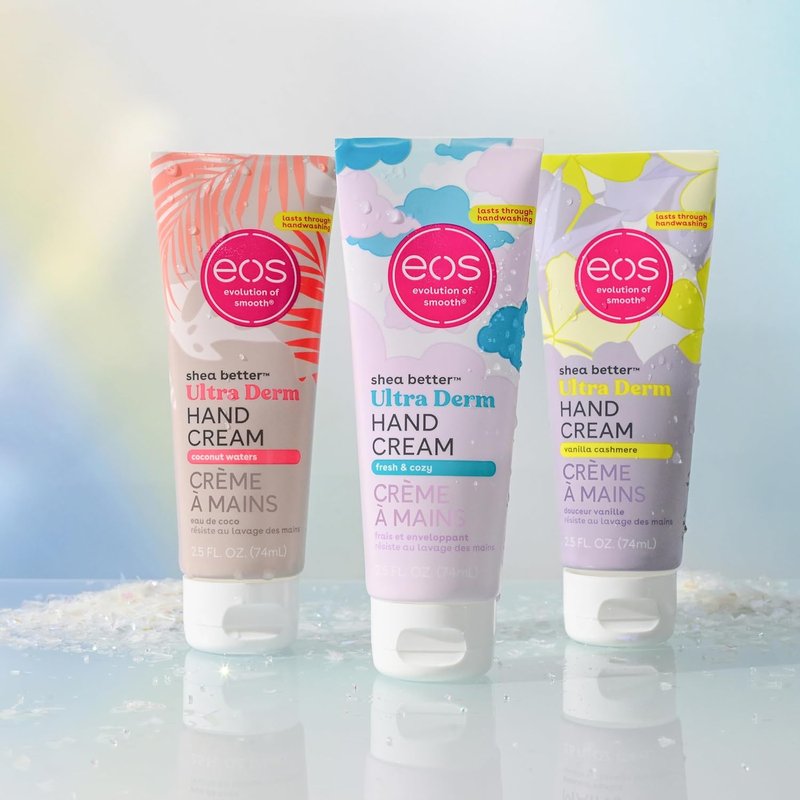 eos Shea Better Hand Cream – Fresh & Cozy, Hand Lotion, Hand-Lotion for Dry Skin, Hydrating, Shea Butter, Dry Skin Relief, Travel Size, 2.5 oz (Pack of 2)