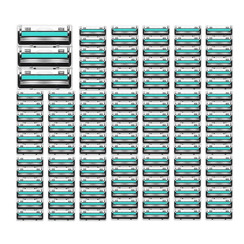 Mens Razor Blade Refills，2-Blade Razor Cartridges with Lubricating Strip Compatible with Atra razor handles. 120 Count, Delivers a Clean, Close Shave