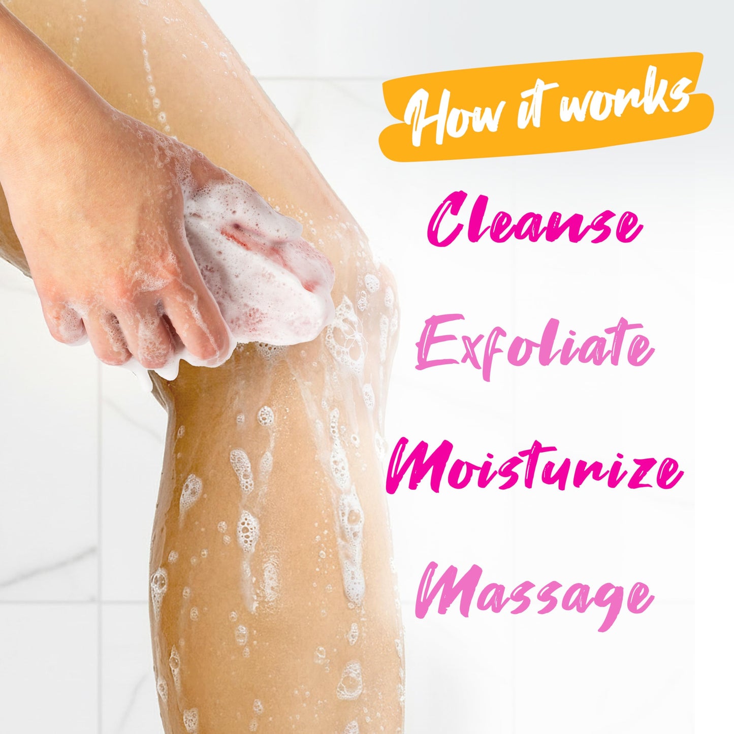 Spongeables Anti Cellulite Body Wash in a 20+ Wash Sponge, Wild Flower, 1 Count