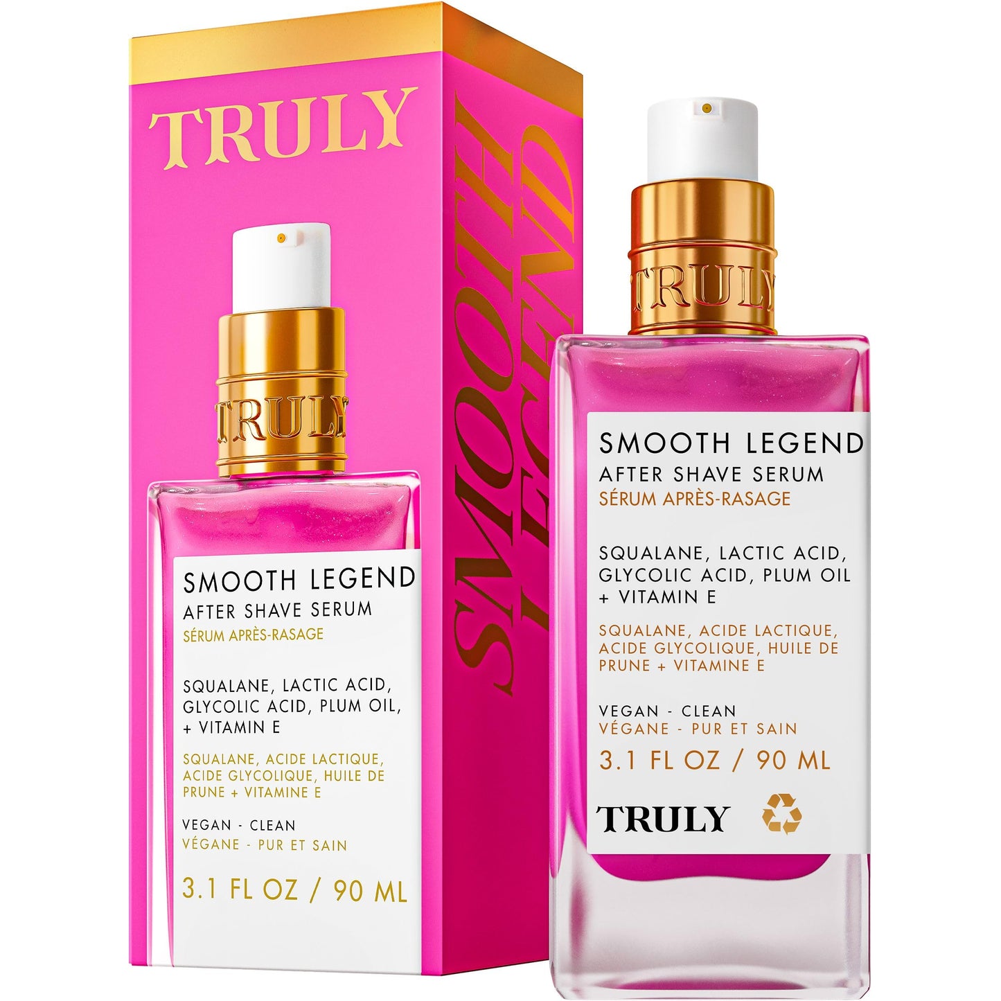 Truly Beauty Smooth Legend After Shave Serum | Reduces Bumps, KP & Strawberry Skin | Hydrating Treatment with Peptides, Hyaluronic Acid & Aloe Extract | Smooths & Calms Skin (3.1 Fl Oz)