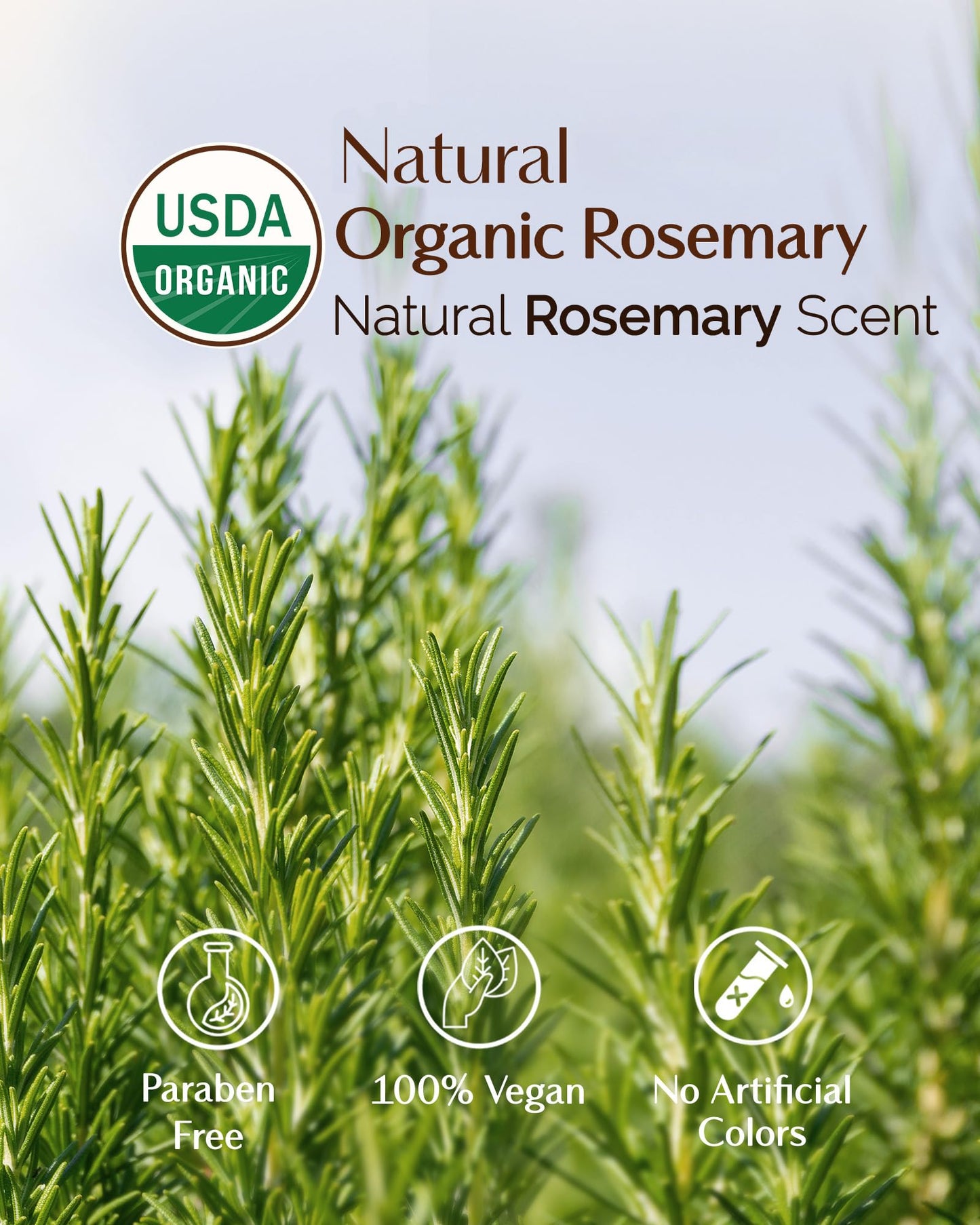 YANIBEST Organic Rosemary Essential Oil, Castor Oil, 100% Pure Natural Hair Oil for Strengthening Hair, Nourish and Repair Damaged Hair, Improve Scalp Health