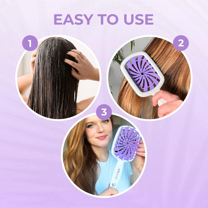FHI Heat UNbrush Plus - Gentle Curly Hair Detangling Brush for Wet or Dry Hair | 84 UltraFlex Bristles, Lightweight Design