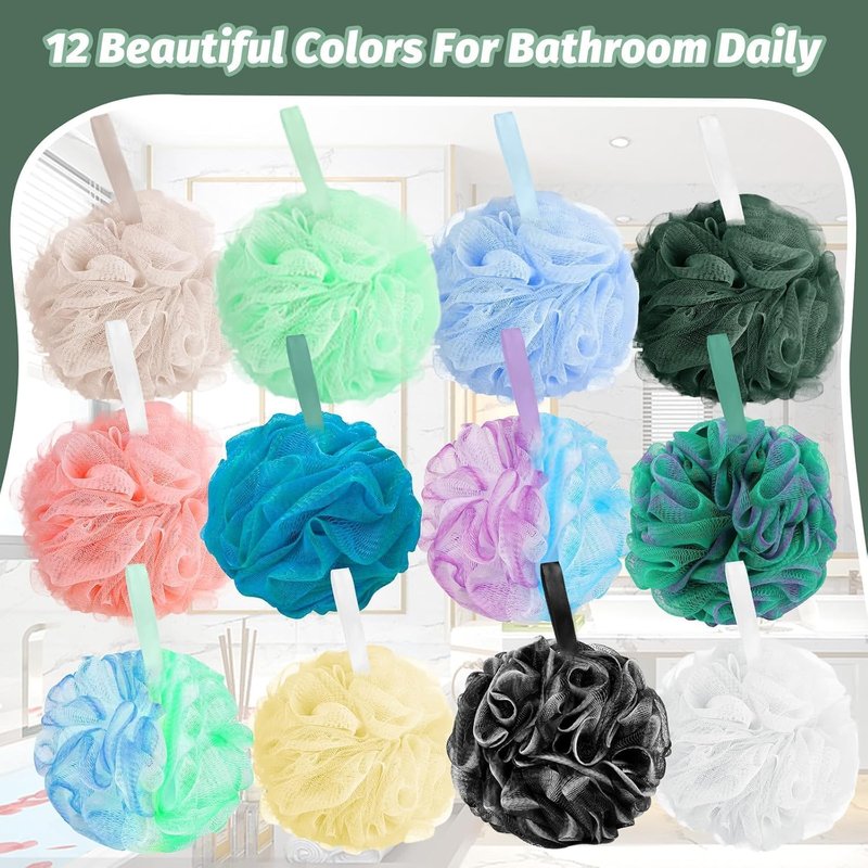 Amazerbst Shower Loofah - 6 Pack Bath Sponge Body Scrubber for Men & Women | Soft & Exfoliating