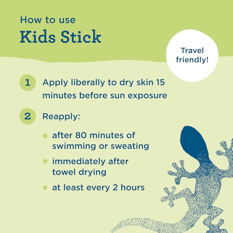 Blue Lizard Kids Sunscreen Stick - SPF 50 Mineral Protection for Sensitive Skin | TSA-Friendly, 0.5 oz