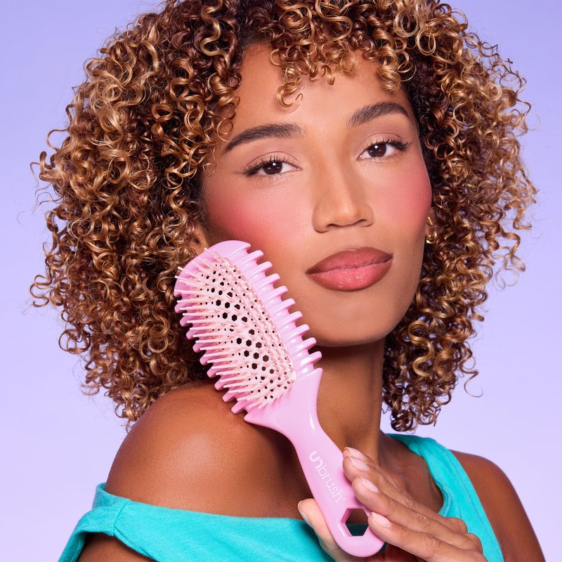 FHI Heat UNbrush Curl Defining Brush — Wavy, Coily, and Curly Hair Brush with DuoFlex Bristles & StyleCurl Handle — for Gentle Detangling & Faster Styling on Wet Hair - Golden Hour