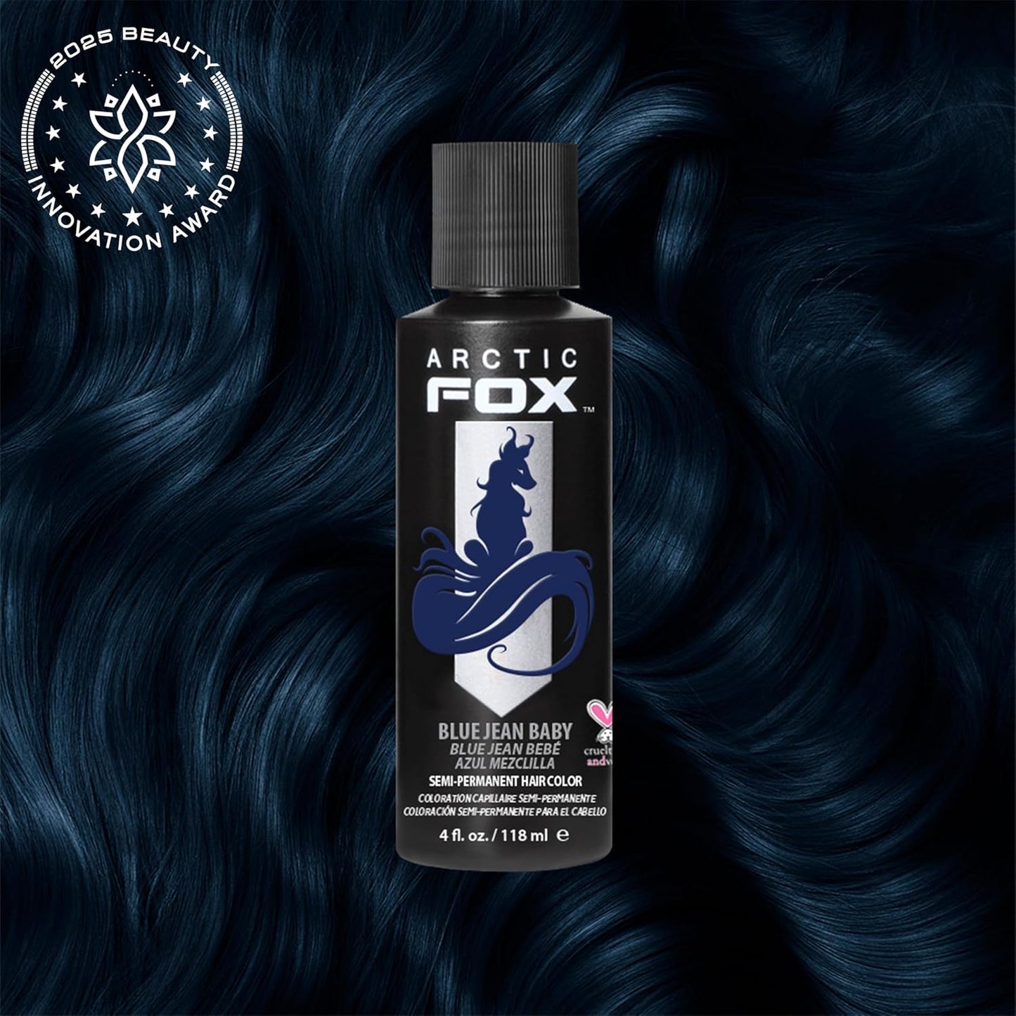 Vegan Semi-Permanent Hair Color Dye - Arctic Fox Blue Jean Baby (4 Fl Oz) | Cruelty-Free Formula