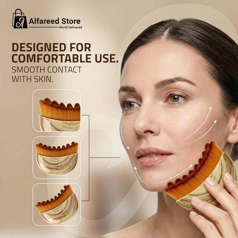 New Upgraded Lymphatic Contour Face Brush for Lymphatic Drainage | Ergonomic Facial Massager for Face Sculpting & Double Chin Reduction | Soft Bristles Dry Brushing Skincare Tool | Gua Sha Alternative
