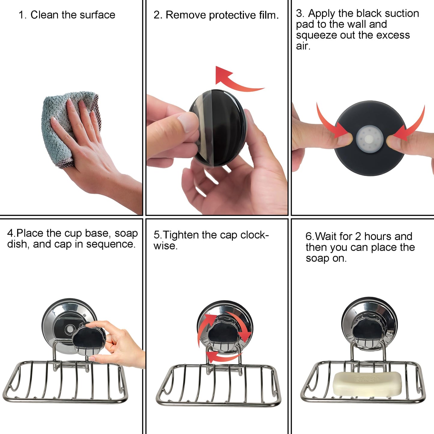 iPEGTOP Super Powerful Vacuum Suction Cup Soap Dish, Updated Strong Rustproof Stainless Steel Shower Caddy Soap Saver Sponge Holder for Bathroom & Kitchen Sink