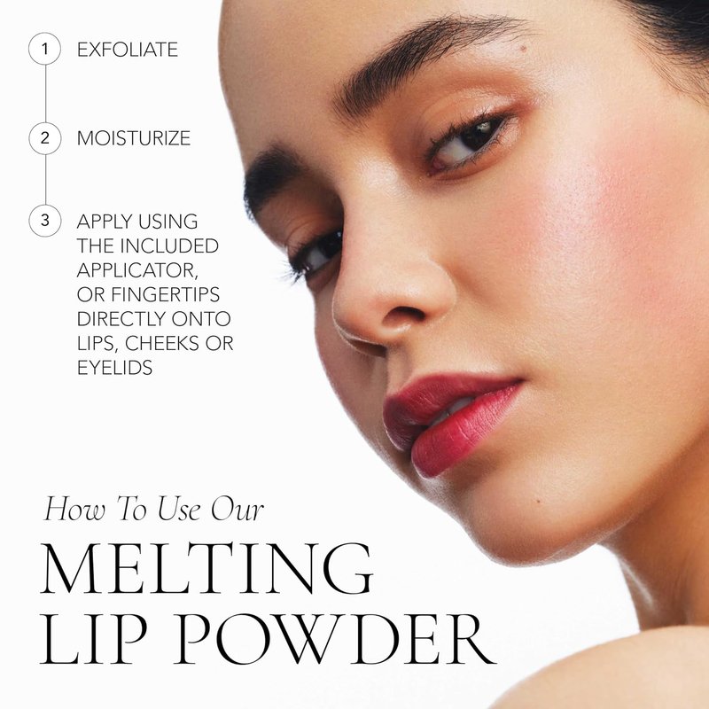 Melting Lip Powder - Vegan Lip Tint with Long-Lasting Weightless Stain | Matte Finish (Desert Rose, 0.07 oz)
