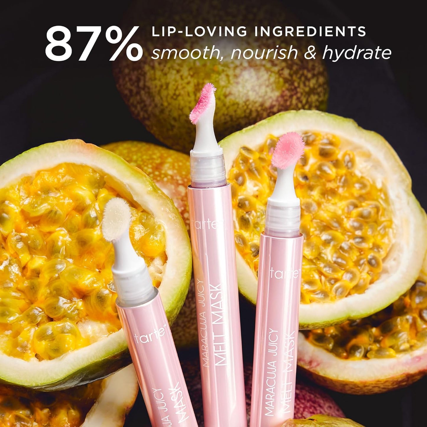 Tarte Maracuja Juicy Melt Mask - Hydrating Lip Balm & Gloss with Vitamin E | Nourishing Overnight Treatment for Soft Lips