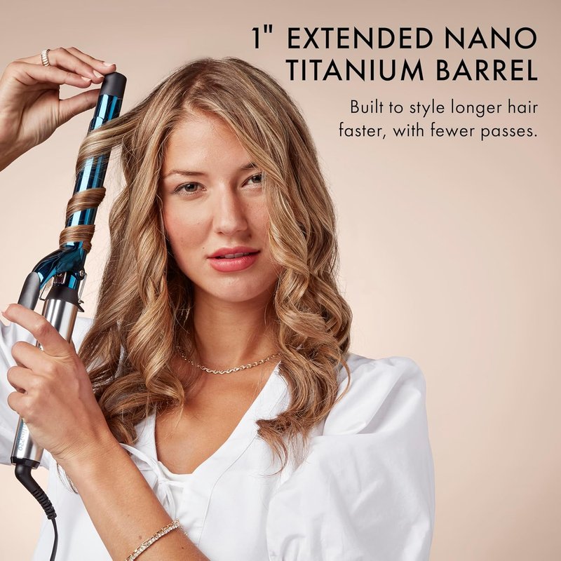 BabylissPRO Nano Titanium Curling Iron - Extended Barrel for Long Hair Styling