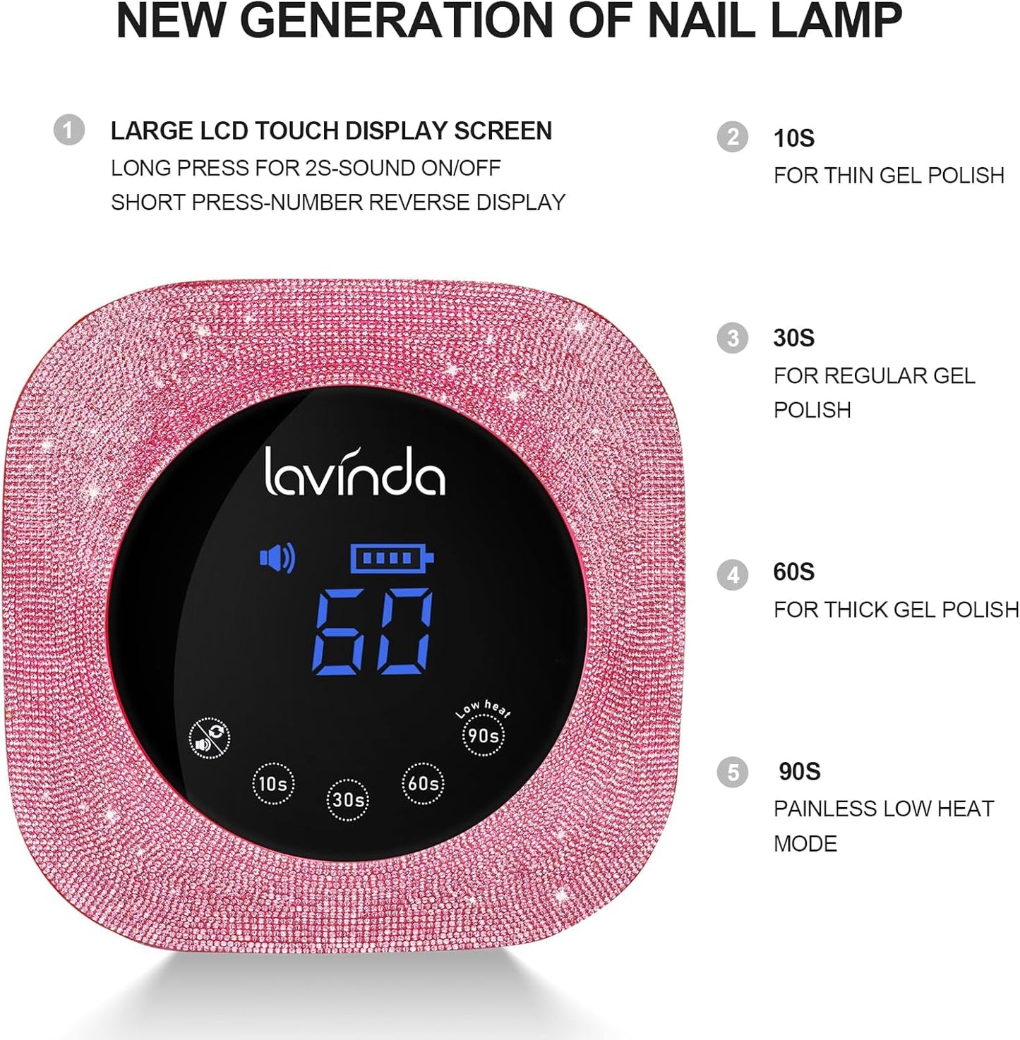 UV Nail Lamp - 54W Cordless Gel Nail Dryer with 4 Timers & LCD Display | Fast Curing Nail Art Tool
