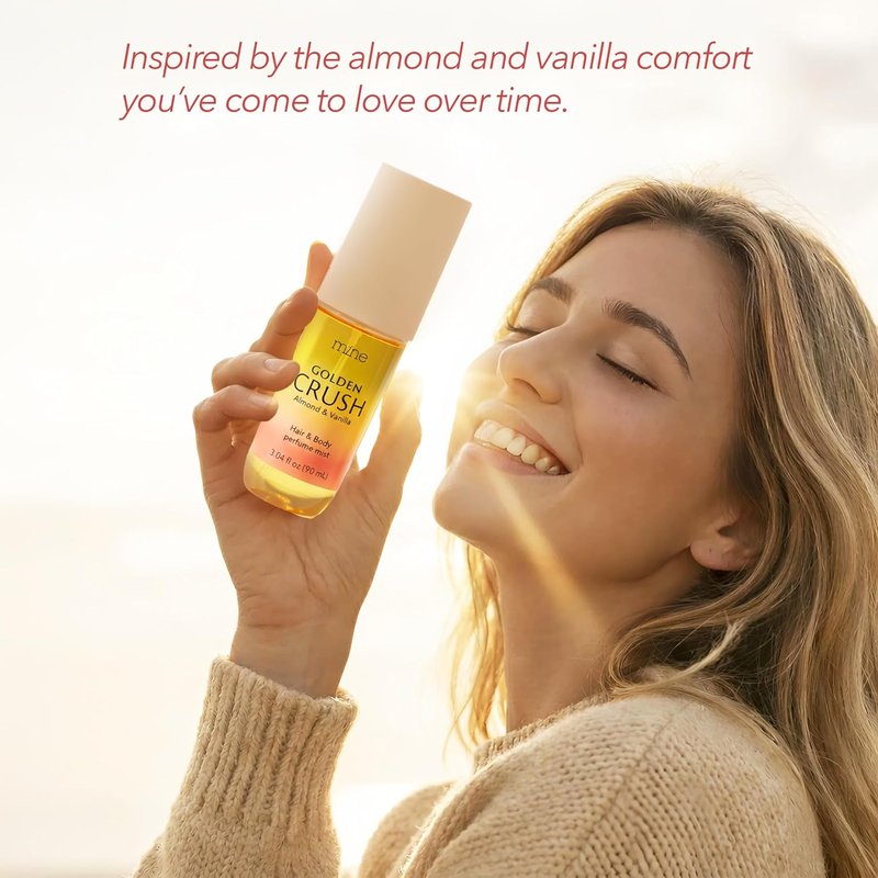 Hair & Body Perfume Mist - Almond Vanilla Scent, Long Lasting Fragrance | 3.04 oz Gift for Women