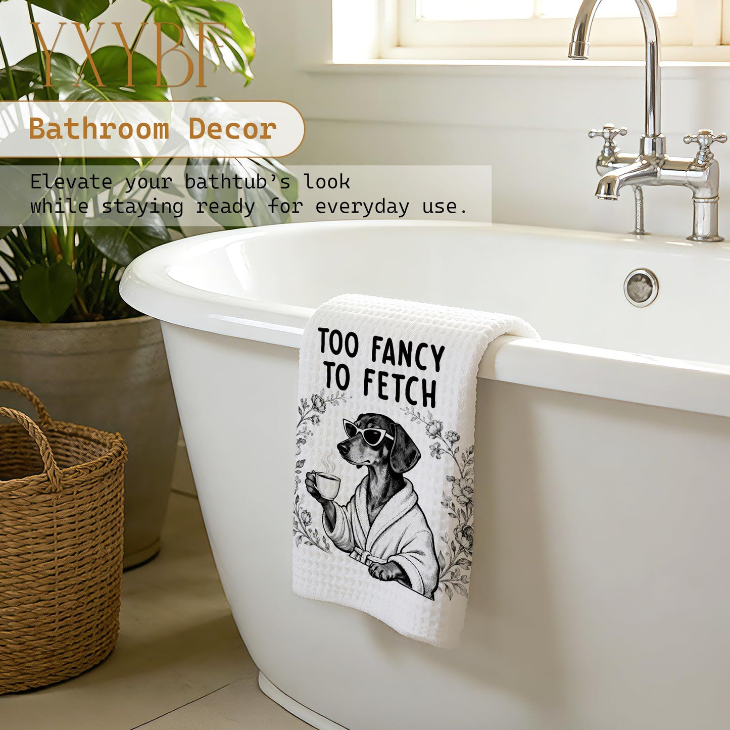 YXYBF Dachshund Gifts Hand Dish Tea Towels for Kitchen Bathroom Spa Decor 16x24 Inches, Weiner Dog Gifts for Women Men, Funny Coffee Dachshund Kitchen Towels Decorative